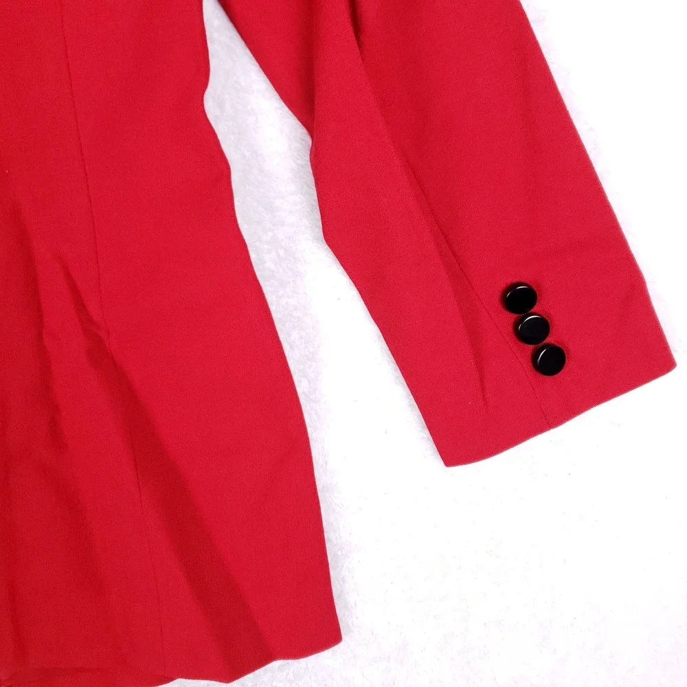 Valerie Stevens Petites Red 100% Pure Wool‎ Double Breasted Blazer Size 10P